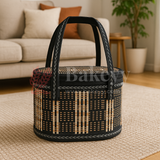 25x16x16 cm | Black Oval Wooden baskets| 1 Piece