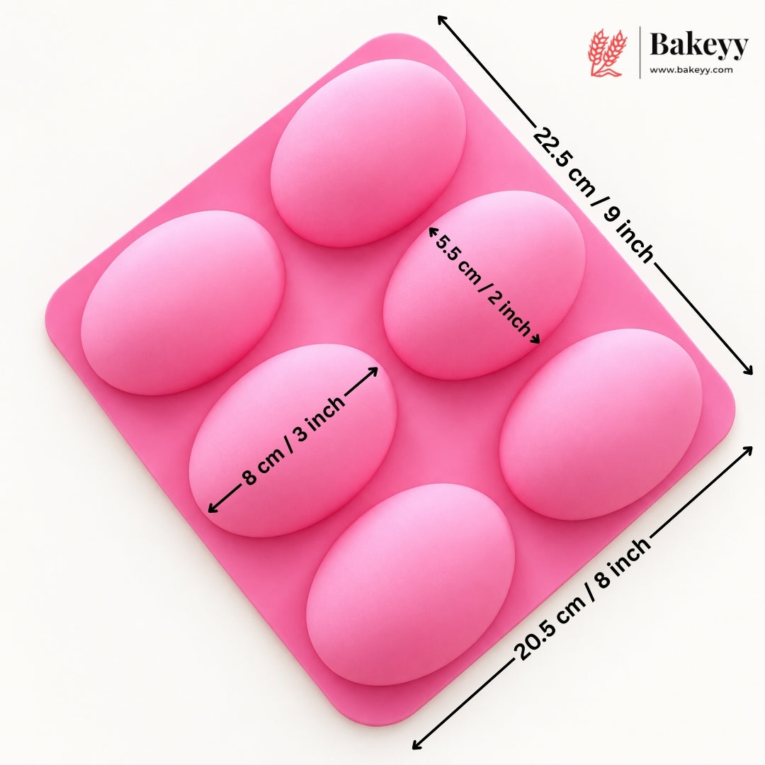 6 Cavity Oval Shape Silicone Moulds