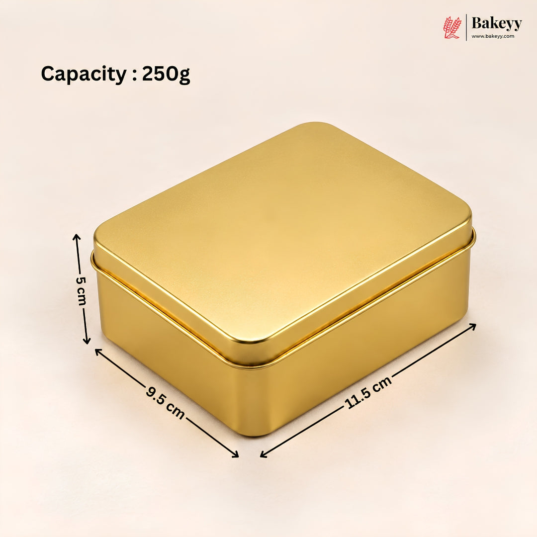 Rectangle Metal Cake Tin Box with Lid | Premium Decorative Tin for Plum Cake, Dream Cake & Gift Packing | Reusable Storage Container