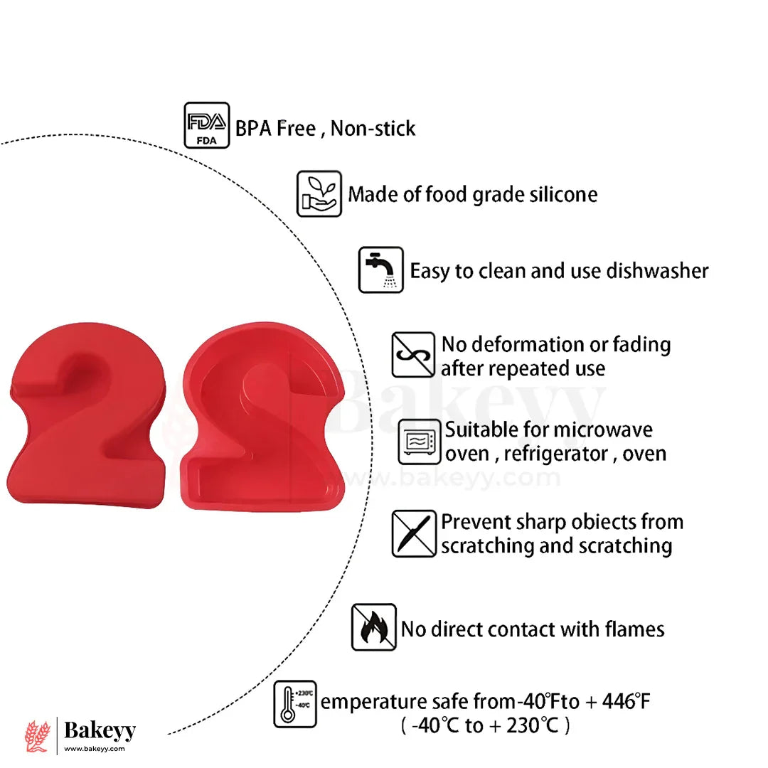 Silicone Number 2 Cake Mold – Non-Stick, Heat Resistant, Multipurpose Baking Mould  (Pack Of 1)