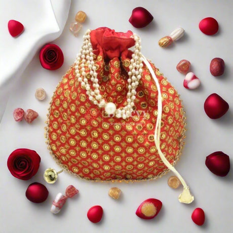 20x24 CM Fancy Potli Bag Return Gifts For Ladies MultiColour - Bakeyy.com - India - 20x24 CM Fancy Potli Bag Return Gifts For Ladies MultiColour - Default Title