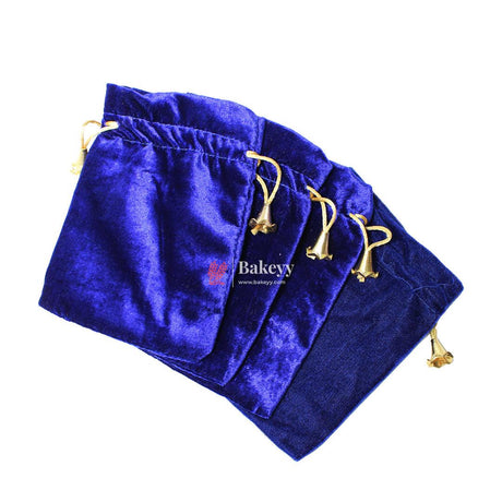 13x18 cm | Velvet Drawstring Potli Bag | Blue Colour | Pack 10 |Luxurious Gift & Storage Pouch | - Bakeyy.com - India - 13x18 cm | Velvet Drawstring Potli Bag | Blue Colour | Pack 10 |Luxurious Gift & Storage Pouch | - Default Title