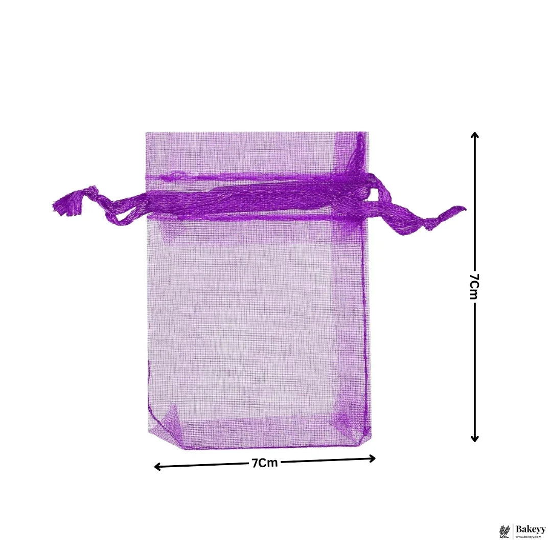 7x9Cm |Purple Organza Potli Bags | Pack of 99