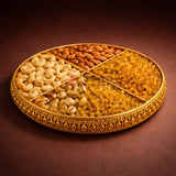 24cm  Luxurious Gold & Silver 4-Partition Serving Tray  Pack of 1