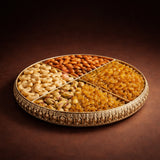 24cm  Luxurious Gold & Silver 4-Partition Serving Tray  Pack of 1