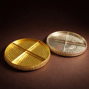 24cmLuxuriousGold_Silver4-PartitionServingTrayPackof1_4 - Bakeyy.com