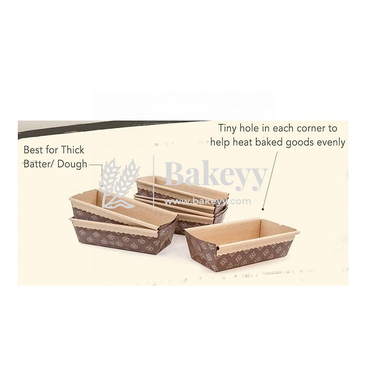 250 g Bake and Serve Rectangle Mould | Paper Baking Mould | Plum Cake Bar Mould | Pack of 50 - Bakeyy.com