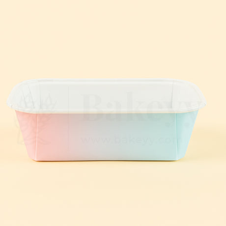 Gradient-colored bathtub on a beige background