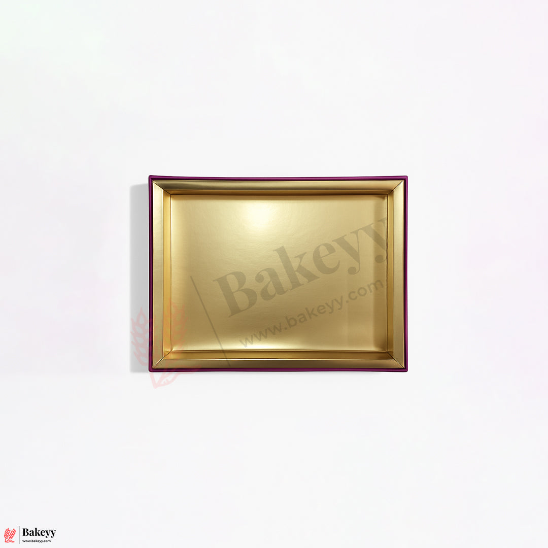 250 GM Sweet Box | 6x5.5x1.5 Inch | Elegant Lotus Design Sweet Gift Box with Golden Tray 1 Piece