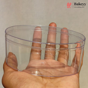 250ml Oval Transparent Acrylic Cake & Dessert Tub with Lid | Pack of 72