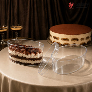 250ml Oval Transparent Acrylic Dessert Tub with Lid | Pack of 72