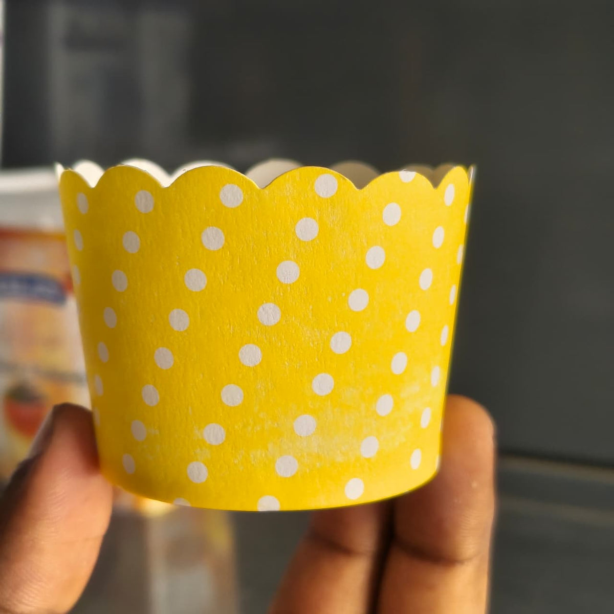 5 Cm | Polka Dot Mix Design | Muffin Cups | Scalloped Paper Design | Pack of 50