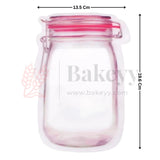 Red Jar Zip Lock Pouch |13.5 cm x 19.6 cm| Mason Jar Design| Pack of 50