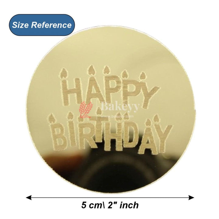 Coin Happy Birthday Topper | Gold Colour | Pack Of 5 - Bakeyy.com