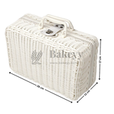 26x11x17 cm | Handcrafted Multipurpose White Wicker Storage Basket with Handle | White | Pack of 1