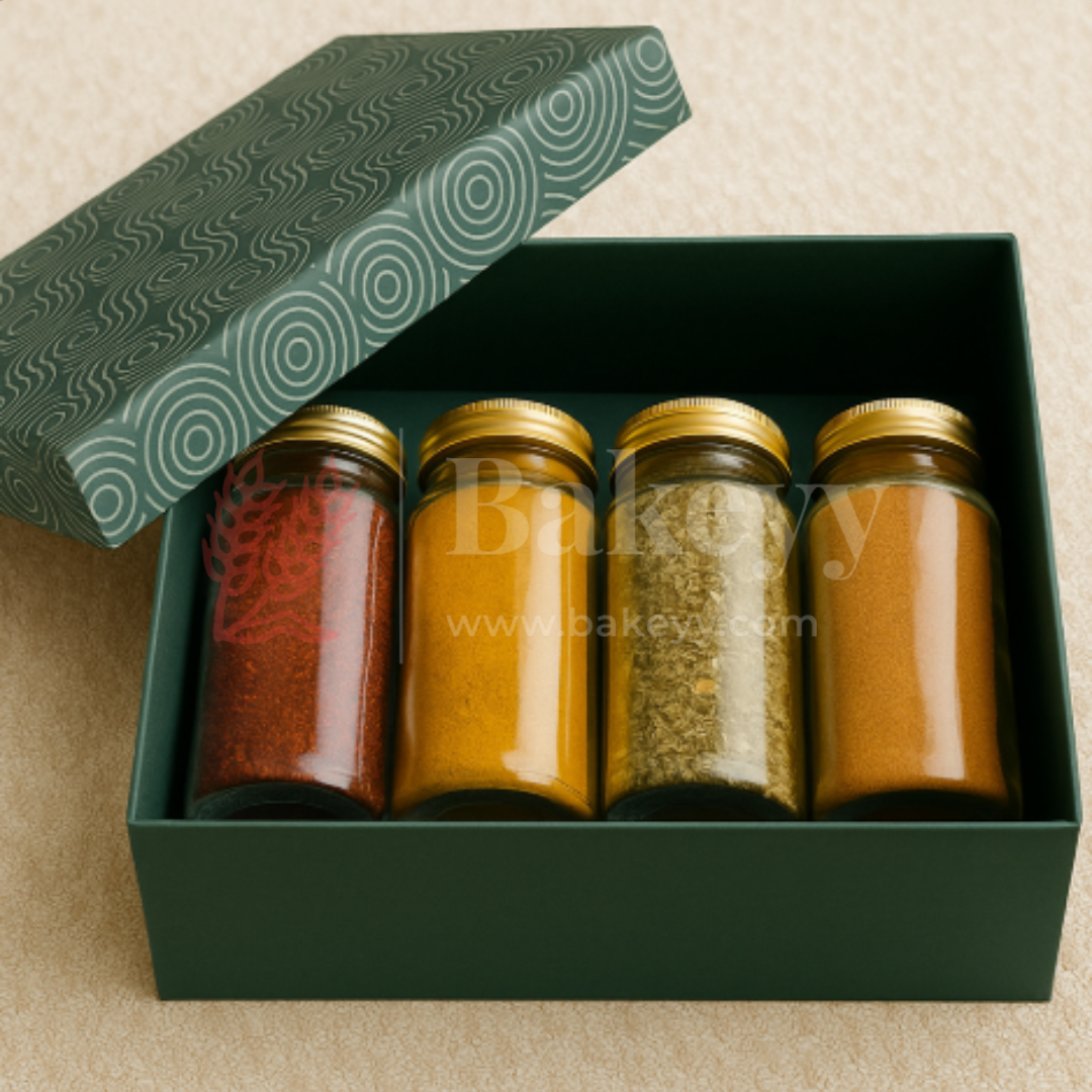 10x10x4 Inch | Rigid Square Shaped Gift Box | Hamper Box | Dark Green | 1 Piece