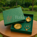 10x10x4 Inch | Rigid Square Shaped Gift Box | Hamper Box | Dark Green | 1 Piece