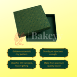 10x10x4 Inch | Rigid Square Shaped Gift Box | Hamper Box | Dark Green | 1 Piece