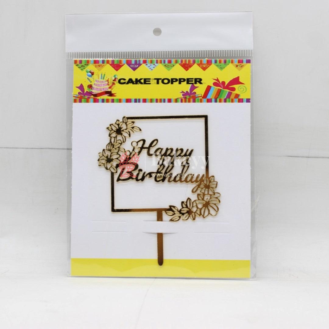 4" inch Happy Birthday Cake Topper - Bakeyy.com - India - 4" inch Happy Birthday Cake Topper - Default Title