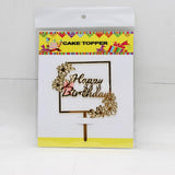 4" inch Happy Birthday Cake Topper - Bakeyy.com - India - 4" inch Happy Birthday Cake Topper - Default Title