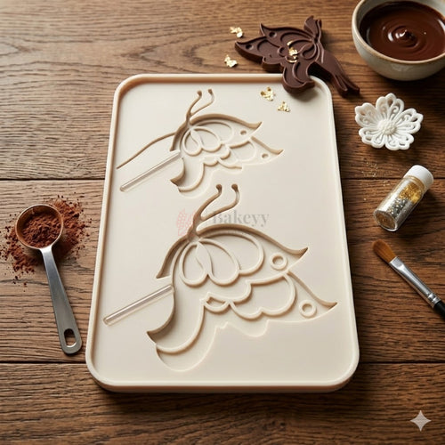 2 Cavity 3D Filigree Butterfly Chocolates & Fondants Decorating Mould | Pack of 1