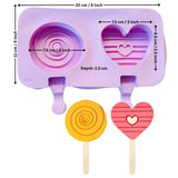 2 Cavity Heart & Swirl Silicone Popsicle Mould | Lollipop Mould | Pack of 1