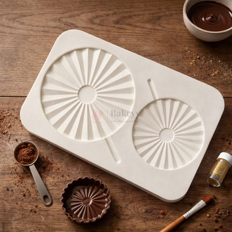2 Cavity Sunburst Pattern Chocolate & Fondant Silicone Mould | Pack of 1