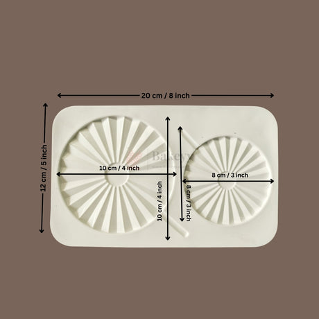 2 Cavity Sunburst Pattern Chocolate & Fondant Silicone Mould | Pack of 1