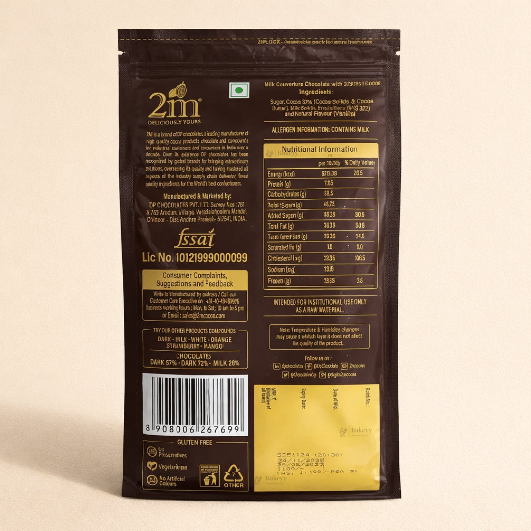 2M Tenero | Creamy Caramel Chocolate | 37% Cocoa Solid | 1Kg | Pack of 1