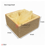 6x6x3 Inch | Golden Diamond Mesh Gift Box with Net  – Premium Return Gift Packaging | Pack  of 1