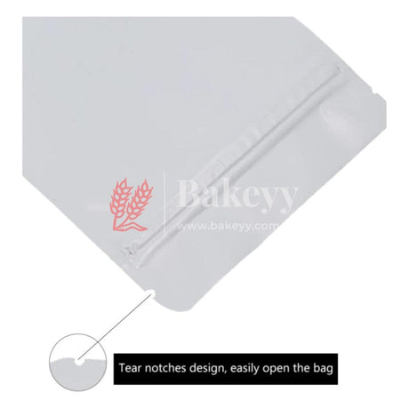 500 gm | Zip Lock Pouch | White Color Without Window | 16x23 CM | Standing Pouch 110 GSM | - Bakeyy.com - India - 500 gm | Zip Lock Pouch | White Color Without Window | 16x23 CM | Standing Pouch 110 GSM | - Pack Of 50 / 16x23 cm / 500 gm