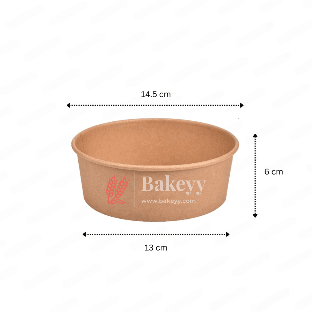 750ml | Kraft Paper Tub Container With PET Lid | Eco-Friendly Food Containers | Pack of 10 | - Bakeyy.com - India - 750ml | Kraft Paper Tub Container With PET Lid | Eco-Friendly Food Containers | Pack of 10 | - Default Title