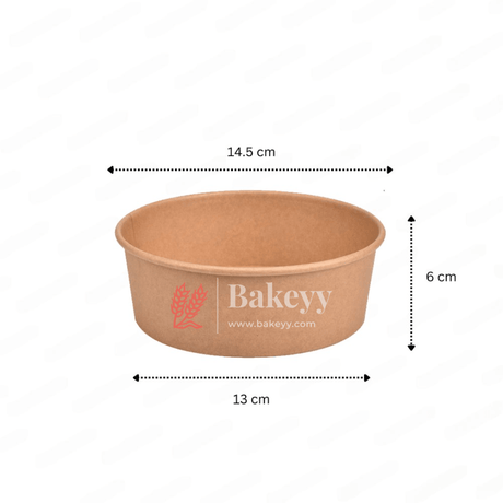 500ml | Kraft Paper Tub Container With PET Lid | Eco-Friendly Food Containers | Pack of 10 | - Bakeyy.com - India - {{ variant.name }}