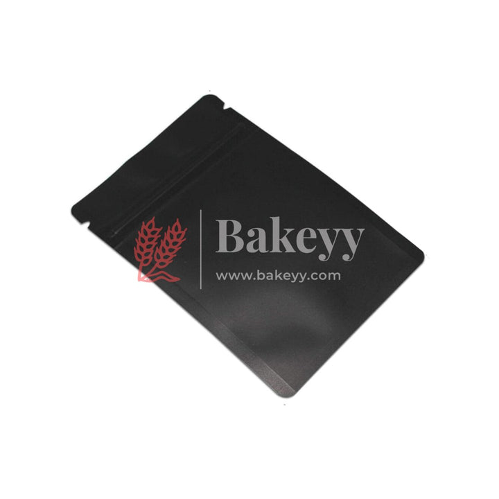 100 gm | Zip Lock Pouch | Black Color Without Window | 10x17 CM | Standing Pouch - Bakeyy.com