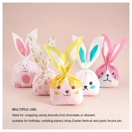 Rabbit Ear Candy Gift Bags Cute Plastic Bunny Goodie Bags Candy Bags for Kids Bunny Party Favors | Small | Pack of 50 - Bakeyy.com - India - Rabbit Ear Candy Gift Bags Cute Plastic Bunny Goodie Bags Candy Bags for Kids Bunny Party Favors | Small | Pack of 50 - Default Title