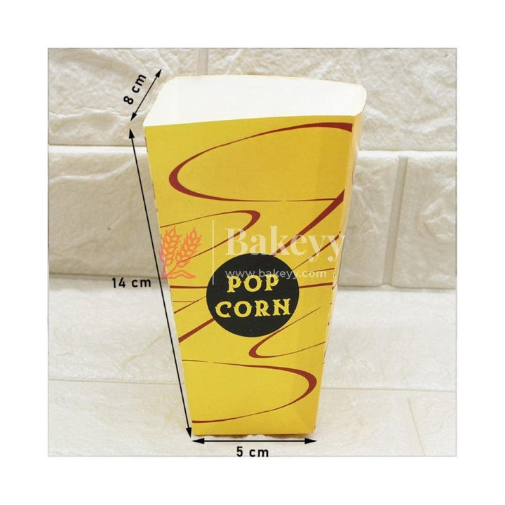 Popcorn Box | Hotel | Canteen| Yellow |Restaurants Box- Pack of 50 - Bakeyy.com
