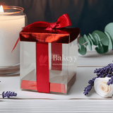 PVC Transparent Gift Box with Red Ribbon || Pack of 10 || Elegant Packaging Solution for Special Occasions || - Bakeyy.com - India - PVC Transparent Gift Box with Red Ribbon || Pack of 10 || Elegant Packaging Solution for Special Occasions || - Small