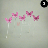 10 pcs shiny butterfly Birthday Cake Topper| decoration Toppers| Bday Decorations Items | - Bakeyy.com - India - 10 pcs shiny butterfly Birthday Cake Topper| decoration Toppers| Bday Decorations Items | - Color 2