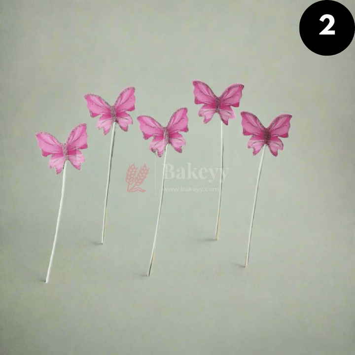 10 pcs shiny butterfly Birthday Cake Topper| decoration Toppers| Bday Decorations Items | - Bakeyy.com