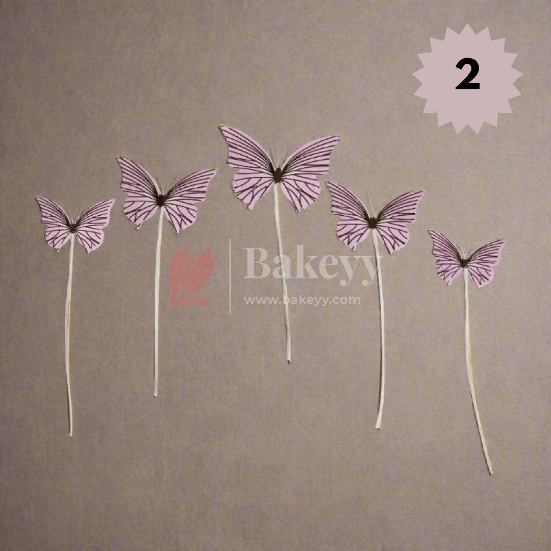 10 pcs shiny butterfly Birthday Cake Topper| decoration Toppers| Bday Decorations Items | - Bakeyy.com - India - 10 pcs shiny butterfly Birthday Cake Topper| decoration Toppers| Bday Decorations Items | - Pink