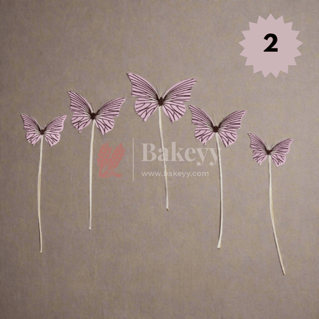 10 pcs shiny butterfly Birthday Cake Topper| decoration Toppers| Bday Decorations Items | - Bakeyy.com - India - 10 pcs shiny butterfly Birthday Cake Topper| decoration Toppers| Bday Decorations Items | - Pink