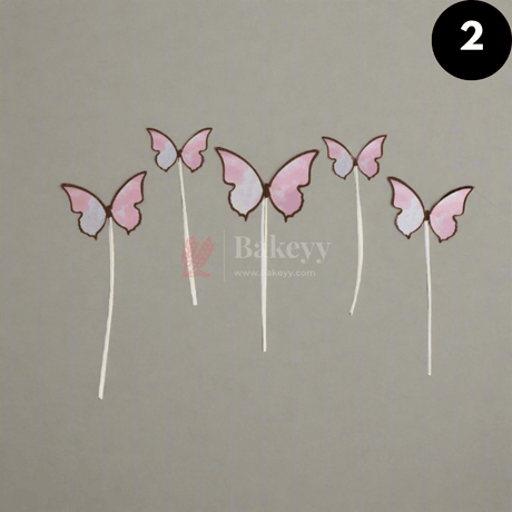 10 pcs butterfly Birthday Cake Topper| decoration Toppers| Bday Decorations Items | - Bakeyy.com - India - 10 pcs butterfly Birthday Cake Topper| decoration Toppers| Bday Decorations Items | - Color 2