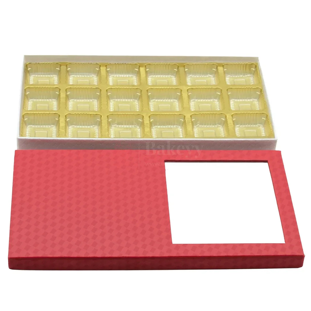 18 Cavity Hard Chocolate Box | Red Colour