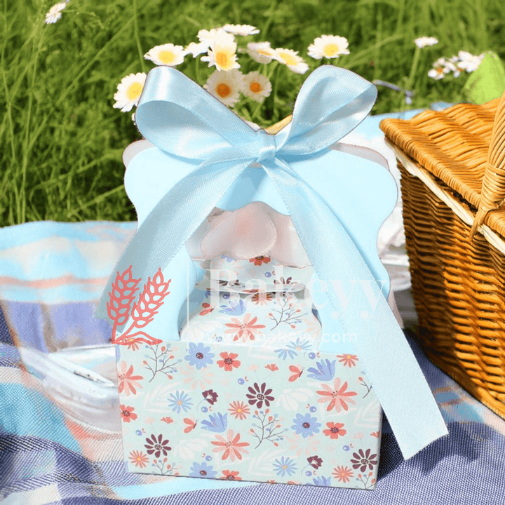 Flower print Gift Box | Pack Of 10 | Candy Box | Return Gift Box | - Bakeyy.com