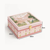 Elegant Pink Floral Square Gift Box with Satin Lining | 24cm