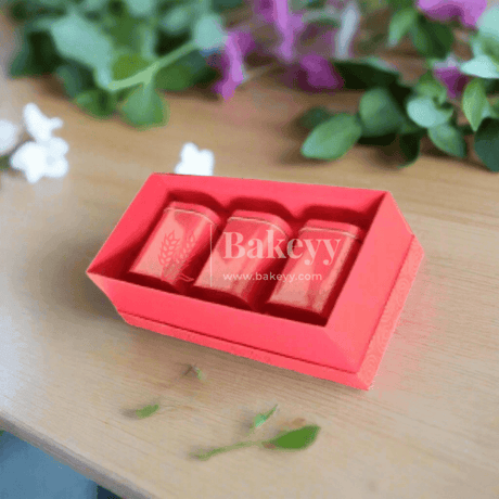 Three Tin Rigid Hamper Box - Bakeyy.com - India - Three Tin Rigid Hamper Box - Red / Pack Of 1