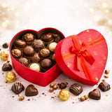 Heart Shape Rigid Hamper Box with Ribbon Lid | Premium Packaging for Chocolates or Gifts | Pack of 1