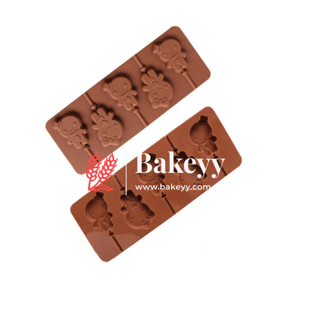 Silicone Cartoon Design Lollypop Mould | Chocolate Mould - Bakeyy.com - India - Silicone Cartoon Design Lollypop Mould | Chocolate Mould - Default Title