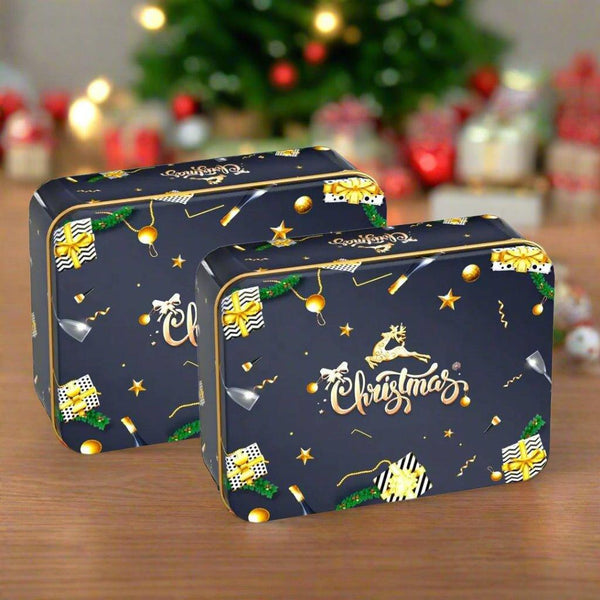 Blue Christmas Design | Elegant Christmas Decorative Tin Box | Gift Box | Chocolate Box | Cookie Box | Luxury Box | Pack of 6 | - Bakeyy.com - India - Blue Christmas Design | Elegant Christmas Decorative Tin Box | Gift Box | Chocolate Box | Cookie Box | Luxury Box | Pack of 6 | - Default Title