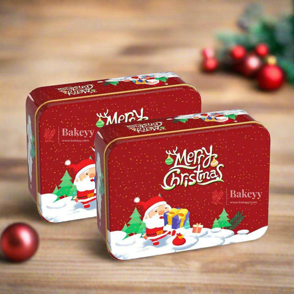 Red With Santa | Elegant Christmas Decorative Tin Box | Gift Box | Chocolate Box | Cookie Box | Luxury Box | Pack of 6 | - Bakeyy.com - India - Red With Santa | Elegant Christmas Decorative Tin Box | Gift Box | Chocolate Box | Cookie Box | Luxury Box | Pack of 6 | - Default Title